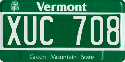 VT license plate XUC708