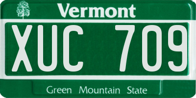 VT license plate XUC709