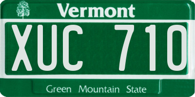 VT license plate XUC710