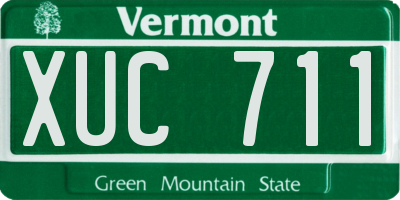 VT license plate XUC711