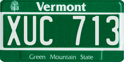 VT license plate XUC713