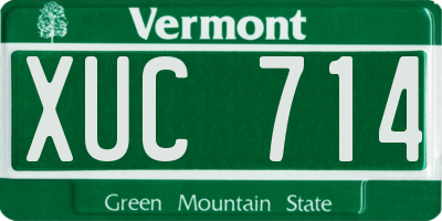 VT license plate XUC714