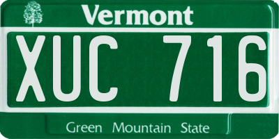 VT license plate XUC716