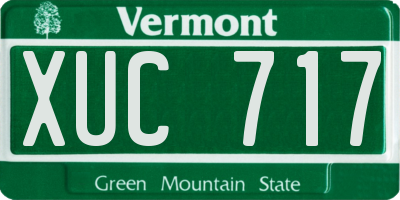 VT license plate XUC717