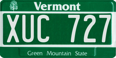VT license plate XUC727