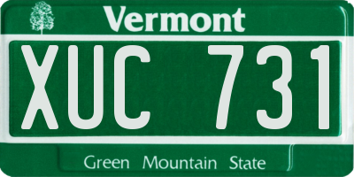 VT license plate XUC731