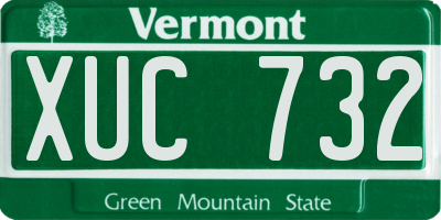 VT license plate XUC732