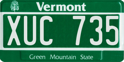 VT license plate XUC735