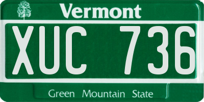 VT license plate XUC736
