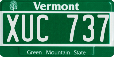 VT license plate XUC737