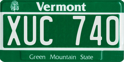 VT license plate XUC740