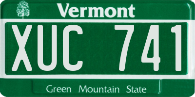 VT license plate XUC741