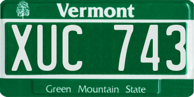 VT license plate XUC743