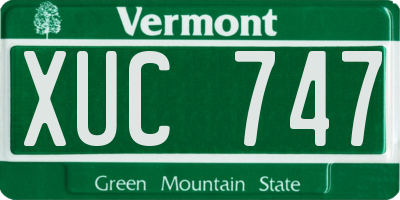 VT license plate XUC747