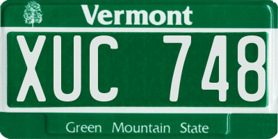 VT license plate XUC748