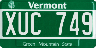 VT license plate XUC749