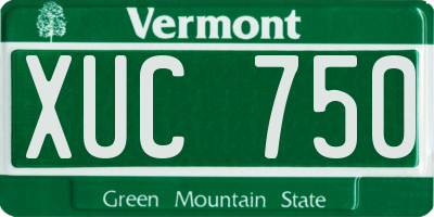 VT license plate XUC750