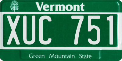 VT license plate XUC751