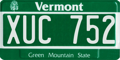 VT license plate XUC752
