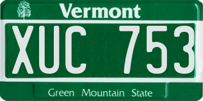 VT license plate XUC753