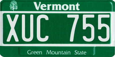 VT license plate XUC755