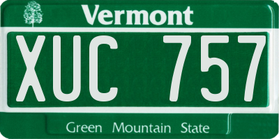 VT license plate XUC757