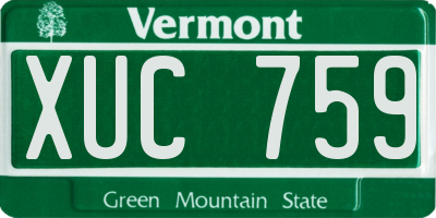 VT license plate XUC759