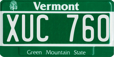 VT license plate XUC760