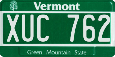 VT license plate XUC762