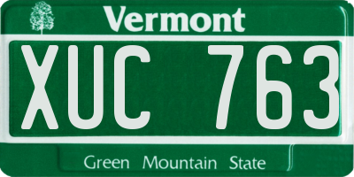 VT license plate XUC763