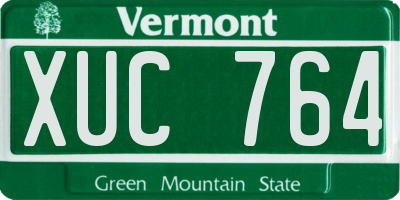VT license plate XUC764