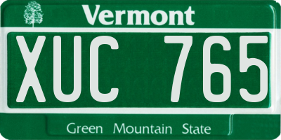 VT license plate XUC765