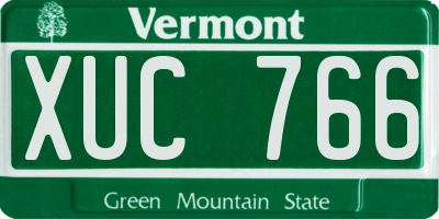VT license plate XUC766