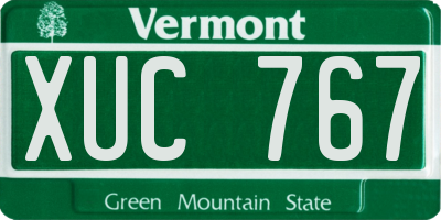 VT license plate XUC767