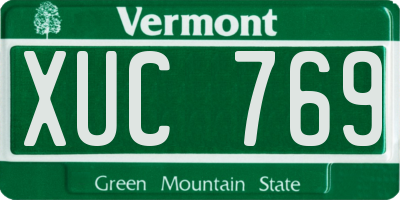 VT license plate XUC769