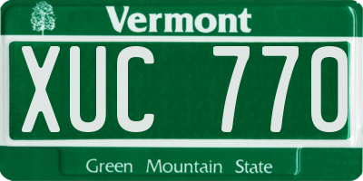 VT license plate XUC770