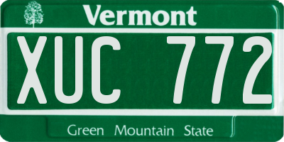 VT license plate XUC772