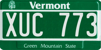 VT license plate XUC773