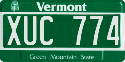 VT license plate XUC774