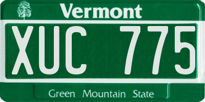 VT license plate XUC775