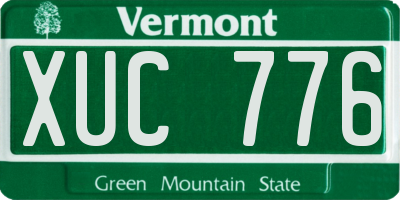 VT license plate XUC776