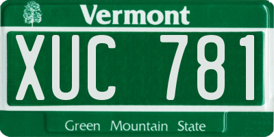 VT license plate XUC781