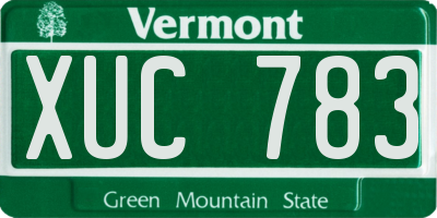 VT license plate XUC783