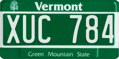 VT license plate XUC784