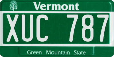 VT license plate XUC787