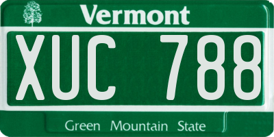 VT license plate XUC788