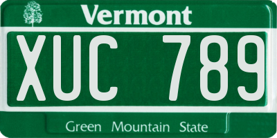 VT license plate XUC789