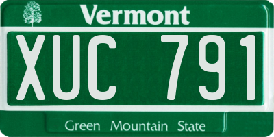 VT license plate XUC791