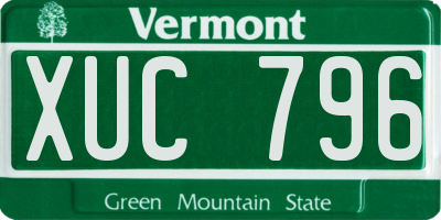 VT license plate XUC796
