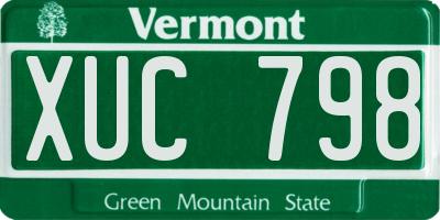 VT license plate XUC798